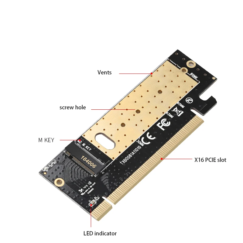 Для настольных ПК Контроллер карты расширения PCIe Конвертер M.2 в PCIE X16 Игровой Адаптер PCI-E Riser Card поддержка Windows/MAC/Linux - 1