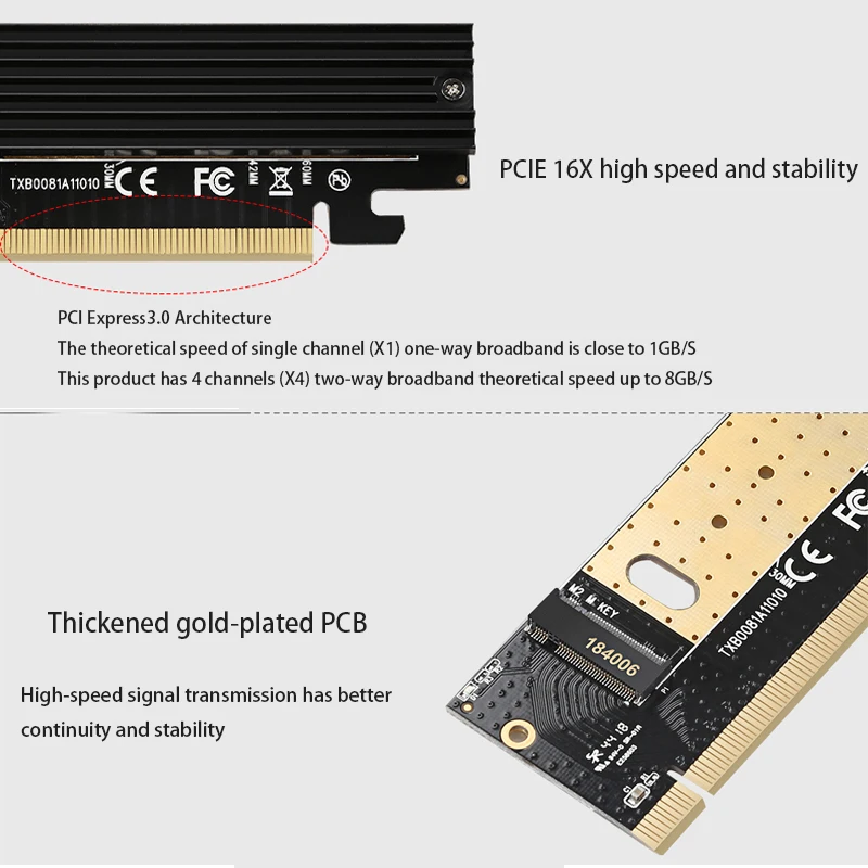 Для настольных ПК Контроллер карты расширения PCIe Конвертер M.2 в PCIE X16 Игровой Адаптер PCI-E Riser Card поддержка Windows/MAC/Linux - 2