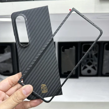 Дропшиппинг Из Настоящего Арамидного волокна Для Samung Galaxy Z Fold 4 Anti-fall Carbon Ультратонкий Buine Z Fold 4 5G Жесткий чехол для телефона