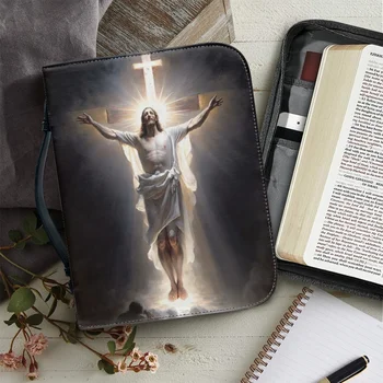 Женская сумка из натуральной кожи с Библией, сумки с графическим принтом Иисуса для дам, Христианство, Портативная учебная книга, Священные коробки для хранения
