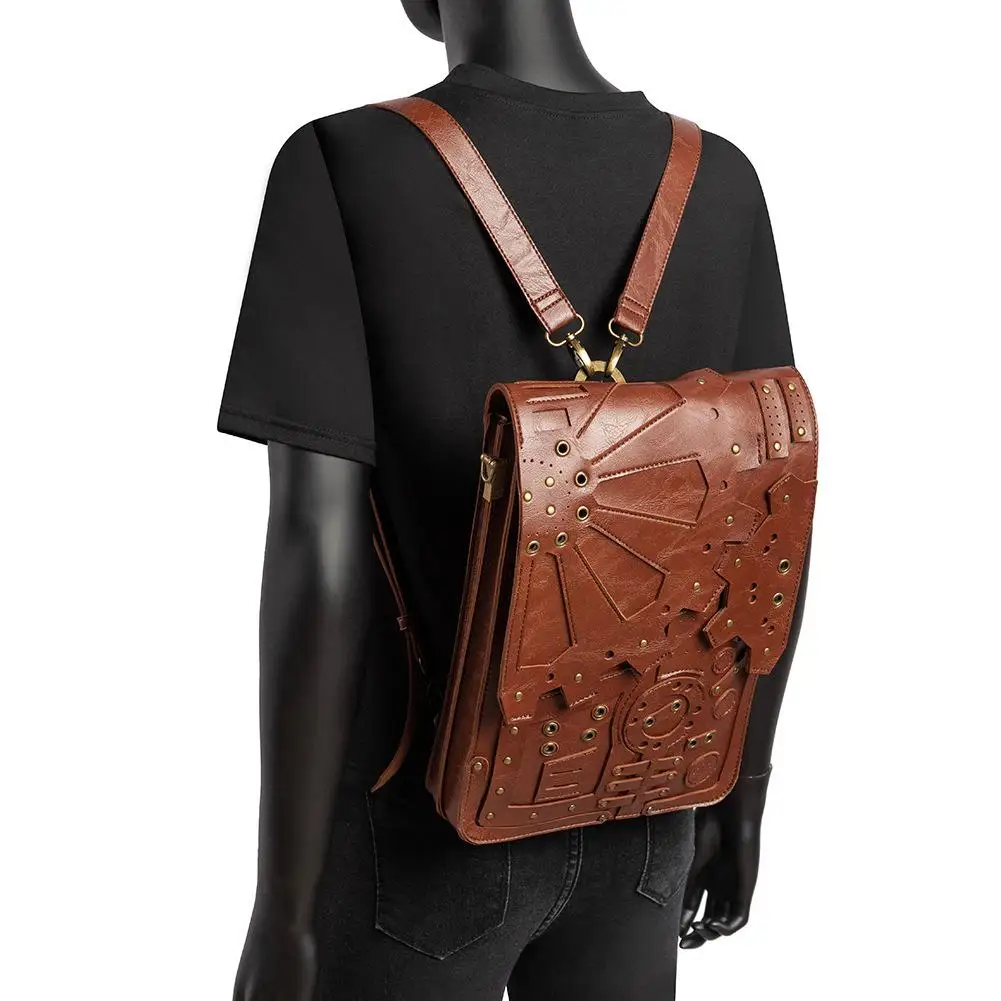 женская сумка, рюкзак в стиле стимпанк, ретро, женская школьная сумка, сумки через плечо, многофункциональный кошелек, держатель для карт - 0