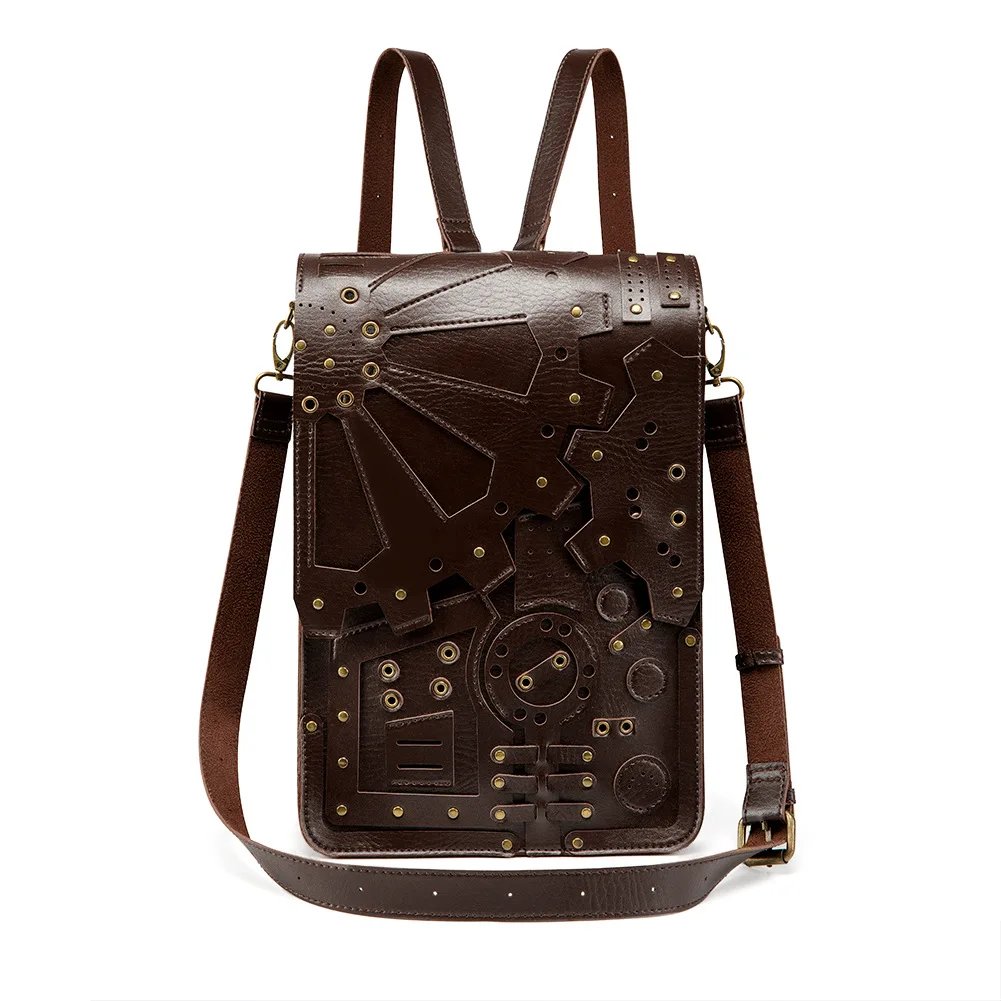 женская сумка, рюкзак в стиле стимпанк, ретро, женская школьная сумка, сумки через плечо, многофункциональный кошелек, держатель для карт - 5