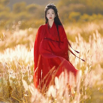 Женский Китайский традиционный костюм Hanfu, Древнекитайский костюм эпохи Тан, Элегантное платье для девочек, Женская одежда для Косплея в кино, 9 цветов