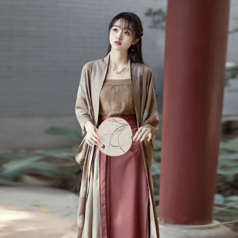 Женское Летнее платье Yourqipao Song Hanfu с Коротким рукавом в Улучшенном китайском стиле Hanfu, Простое и Универсальное Платье для пригородных поездок Hanfu - 0