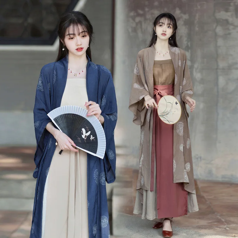 Женское Летнее платье Yourqipao Song Hanfu с Коротким рукавом в Улучшенном китайском стиле Hanfu, Простое и Универсальное Платье для пригородных поездок Hanfu - 3