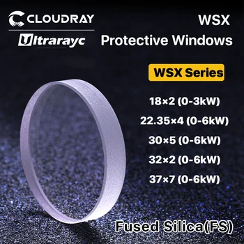 Защитные стекла Ultrarayc WSX 18*2/30*5/37*7 Защитная линза 0-6kW Оптическая линза для лазерной головки WSX ND18 MN15 NC12 NC30 NC60