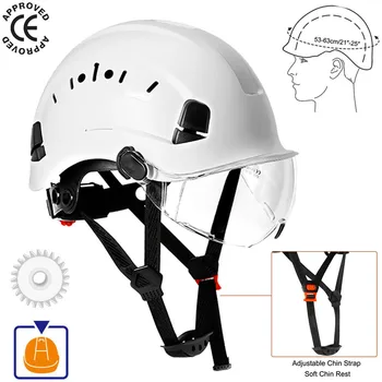 Защитный Шлем Защитные очки Строительная Каска для Скалолазания Защитный шлем для верховой езды Рабочие Спасательные шлемы на открытом воздухе Рабочая кепка из АБС