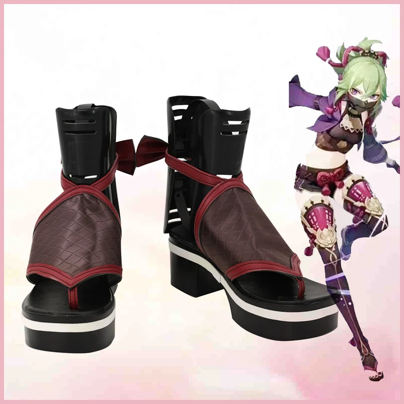 Игровая обувь для косплея Genshin Impact Kuki Shinobu, ботинки на заказ - 4