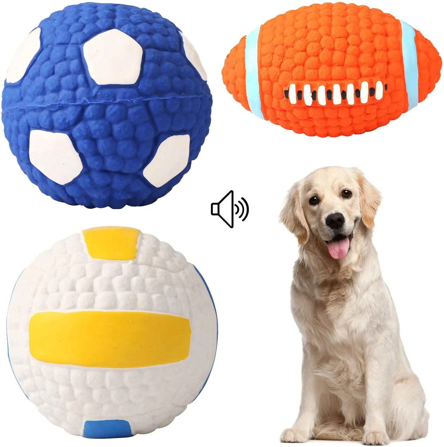 Игрушка для большой собаки, Скрипучие игрушки для собак, шарики, Интерактивный Звук Жевания, Плавающая игра, игра с мячом для собак, Уход за зубами для собак, Домашние животные - 0