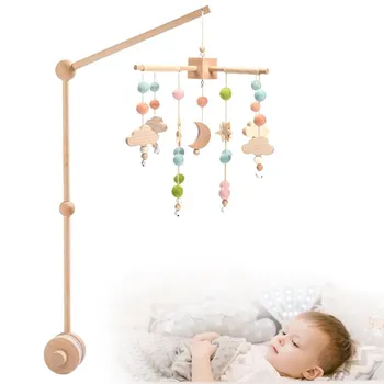 Колокольчик для детской кроватки, деревянные Подвижные погремушки для малышей, игрушки, Колокольчик для кроватки, Погремушки в стиле Бохо, детская музыкальная игрушка 0-12 месяцев для подарков Новорожденным