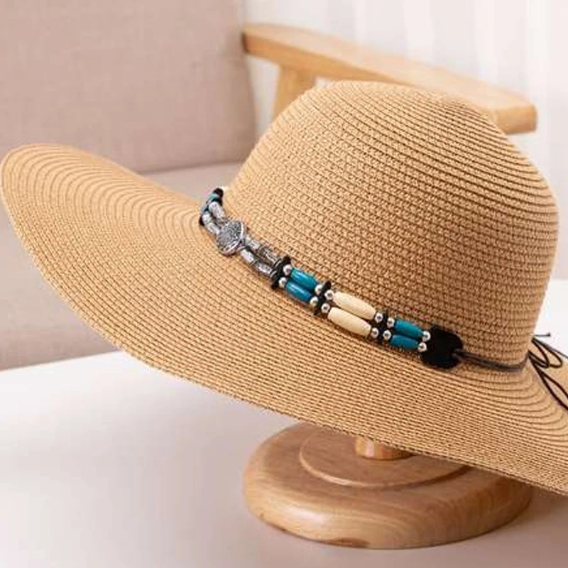 Летняя шляпа для женщин, Пляжная шляпа от Солнца, Соломенная шляпа, Панама, Фетровая кепка с широкими полями, защита от ультрафиолета, Летняя кепка для женщин - 4