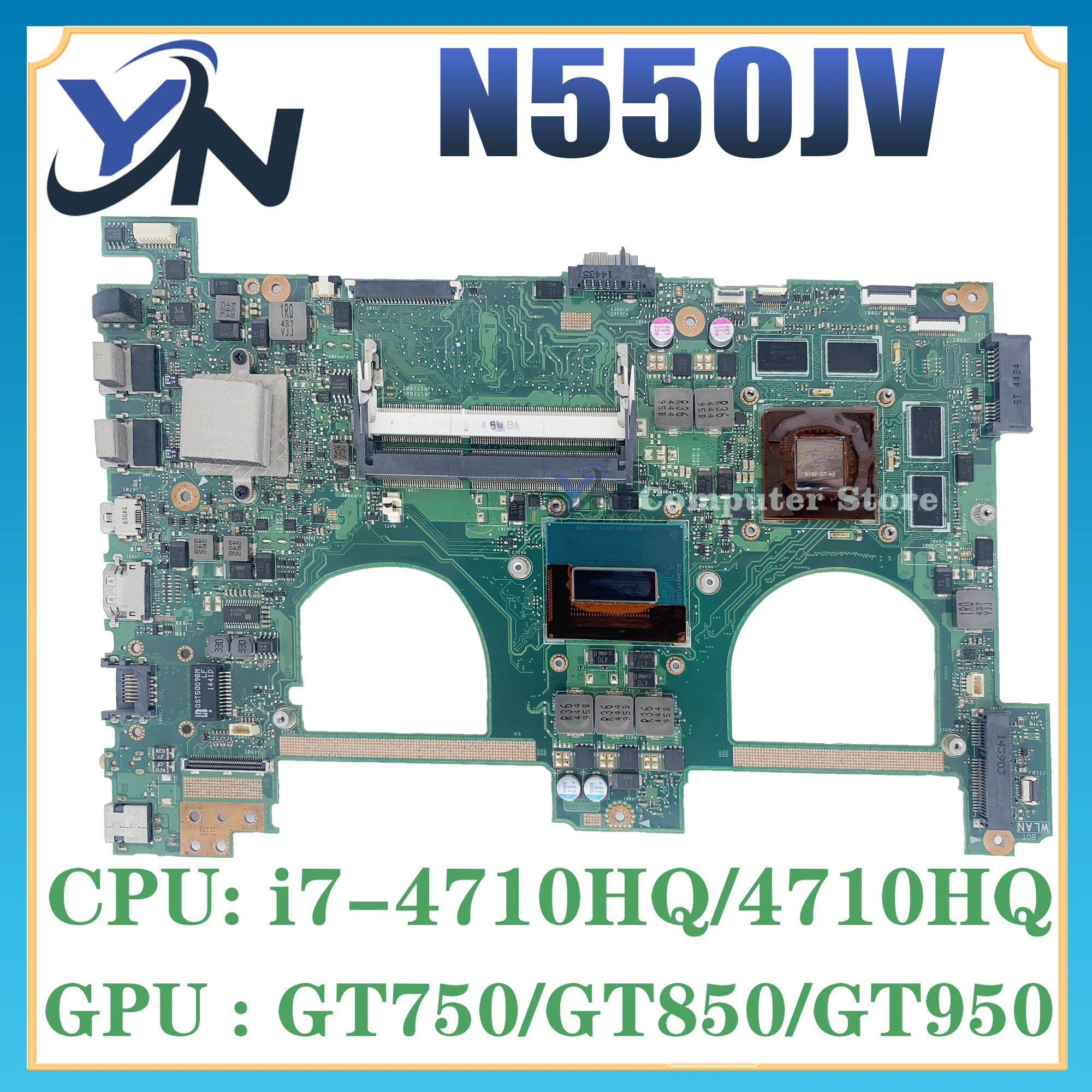 Материнская плата N550JV Для ASUS N550J N550JK N550JX G550J G550JV G550JK G550JX Материнская плата ноутбука i5 i7 4th GT750M GTX850M GTX950M - 0