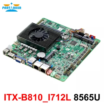Материнская плата Partaker Thin ITX 2 LAN 6 COM 2 LVDS Мини-Встраиваемая Промышленная Материнская плата ITX-b810_i712l с процессором i7 8565U