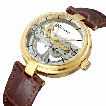 Механические часы с автоматическим Турбийоном для мужчин, Роскошные Наручные часы с Прозрачным Полым Стеклянным Циферблатом, мужские часы с Автоподзаводом