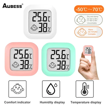 Мини-ЖК-цифровой термометр-гигрометр для помещений, электронный измеритель температуры и влажности, метеостанция для дома