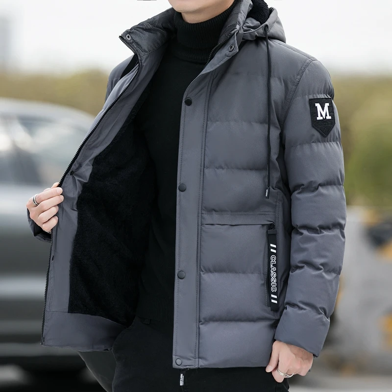 Мужская куртка с хлопчатобумажной подкладкой 5XL, Зимняя Трендовая Короткая Мужская куртка с логотипом Head, Толстая Повседневная Пуховая Стеганая Куртка, Мужское Модное Пальто - 1