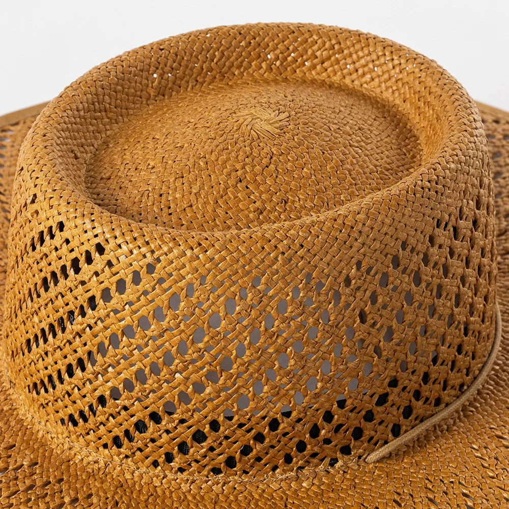 Новая женская пляжная шляпа с широкими полями и ремешками, модные дизайнерские летние солнцезащитные шляпы, женская шляпа с козырьком от солнца оптом - 5