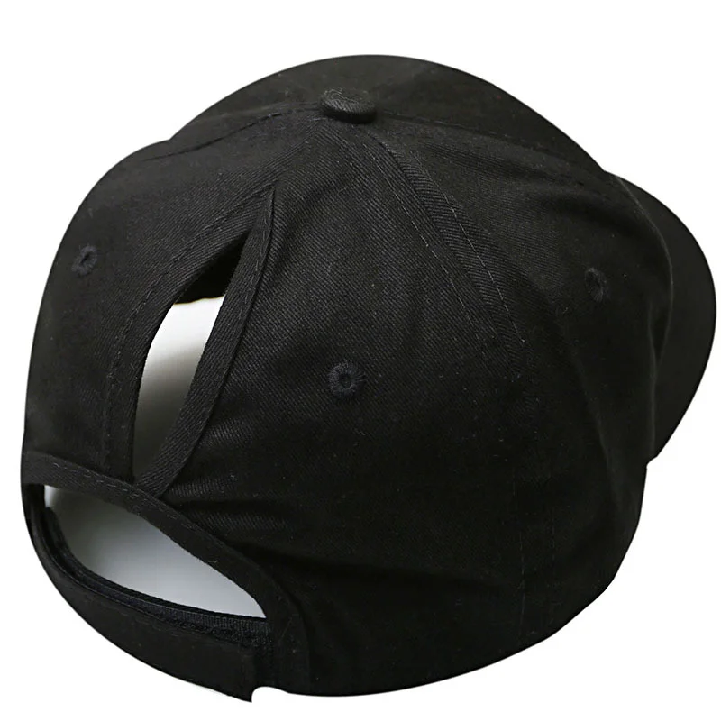 Новая Модная Унисекс шляпа с высоким пучком и потертым конским хвостом, Классические хлопковые бейсболки с отверстием для конского хвоста - 3