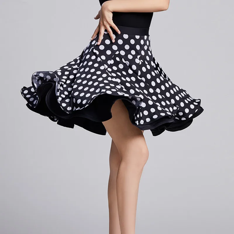 Новая современная танцевальная одежда в леопардовый горошек, короткая плиссированная юбка, Национальный стандарт, Вальс, джаз, танцевальные тренировочные юбки в наличии - 5