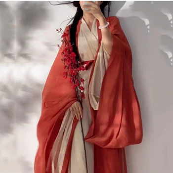 Новое Женское платье Hanfu, Китайское Традиционное Платье Hanfu, Женский Костюм Для Косплея, Летнее Винтажное Платье для народных Танцев, Комплект Одежды Hanfu