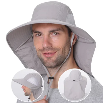 Новый открытый Рыбак шляпа для мужчин лето быстросохнущая защита шеи козырек кепка анти-УФ дышащая рыболовная шляпа для сафари