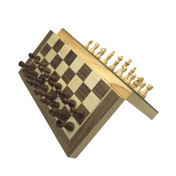 Новый шахматный набор Деревянная шахматная доска из цельного дерева, складная шахматная доска, высококачественная игра-головоломка в шахматы