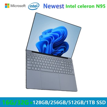 Оперативная память 16 ГБ 32 ГБ Игровые Ноутбуки Windows 11 Компьютерные Офисные Ноутбуки Нетбук 16 Дюймов Intel Alder N95 12-го поколения WiFi Камера 2 Мп