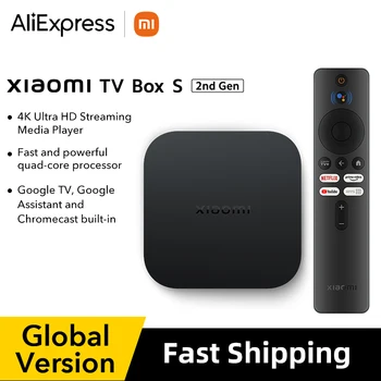 Оригинальная Глобальная версия Xiaomi TV Box S 2-го поколения 4K Ultra HD 2G 8G WiFi BT5.2 Google TV Cast Netflix Smart TV Box Медиаплеер