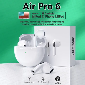 Оригинальные беспроводные Bluetooth-наушники Air Pro 6 TWS Mini Pods, наушники Earpod, гарнитура для Xiaomi, Android, Apple, iPhone, наушники