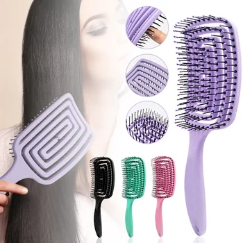 Расческа для массажа кожи головы для девочек, Нейлоновая расческа для расчесывания влажных вьющихся волос для салона парикмахерских Инструментов для укладки