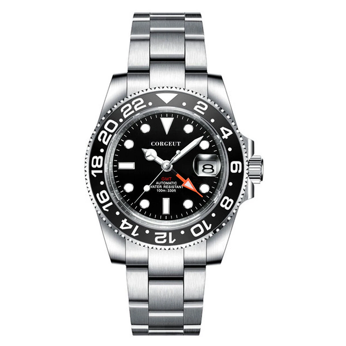 Роскошные механические часы GMT NH34 для керамического дня, сапфировое стекло, 10 баров, автоматические наручные часы, мужские часы relogio masculino - 3