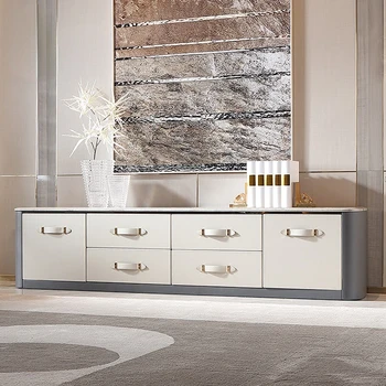 Светлый и роскошный мраморный шкаф для телевизора в гостиной простая современная настенная напольная корпусная мебель