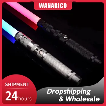 Световой меч WANARICO RGB, 7 цветов, переменный световой меч, металлическая рукоятка, Лазерный меч Со звуковым эффектом FX Duel, USB Зарядка