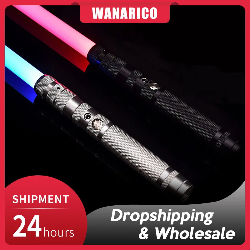 Световой меч WANARICO RGB, 7 цветов, переменный световой меч, металлическая рукоятка, Лазерный меч Со звуковым эффектом FX Duel, USB Зарядка - 0