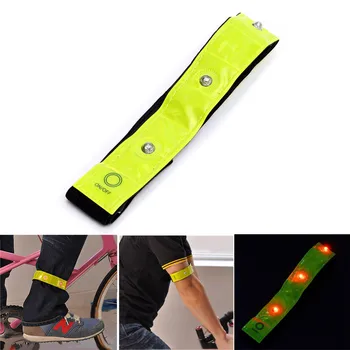 Светодиодная светоотражающая повязка на руку, светоотражающие ленты, Ремень безопасности для ночного бега, браслет для занятий бегом трусцой, велоспортом, Спортивная лента