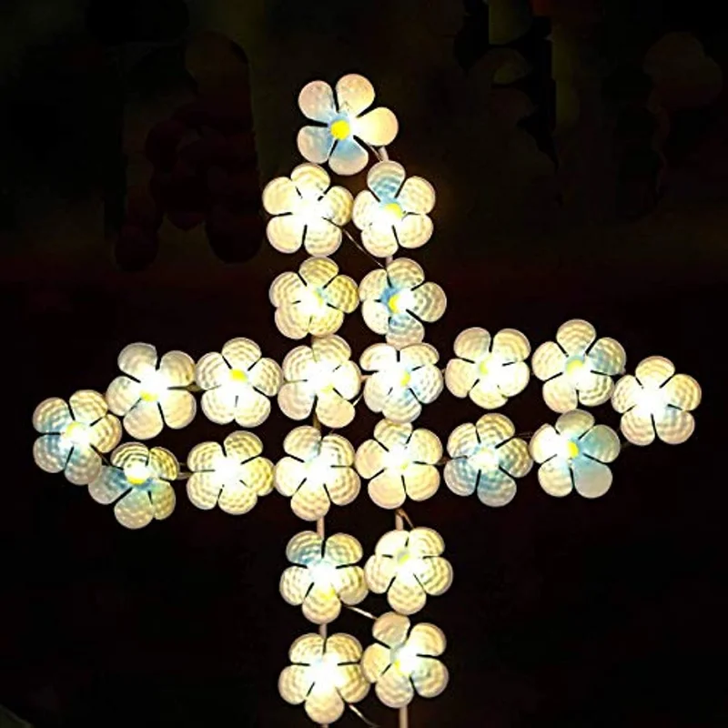Светодиодный Солнечный крестовый садовый маркер открытый солнечный светильник двор декоративный цветок для памятных подарков - 3