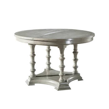 Серый круглый стол из американской березы, обеденный стол со стулом из массива дерева, комбинированный обеденный стол для небольшой семьи, простой телескопический обеденный стол