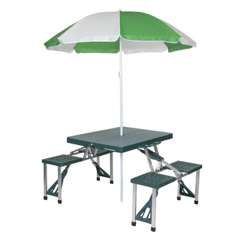 Складной Столик для пикника с зонтиком, алюминиевая рама Уличные столики