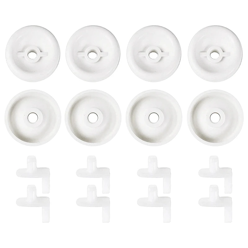 Сменные ролики и шпильки для посудомоечной машины из 8 предметов Белого Цвета, совместимые с AP2039084 - 0