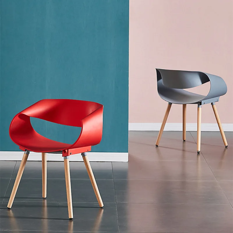 Современная минималистичная мебель для дома креативный дизайн пластиковый обеденный стул с скандинавской спинкой гостиничный стул для переговоров кресла для отдыха - 1