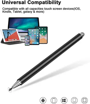Стилус для Смартфонов 2 в 1 Сенсорная ручка для Samsung Xiaomi Tablet Screen Pen Тонкий Карандаш для Рисования Толстая Емкая ручка