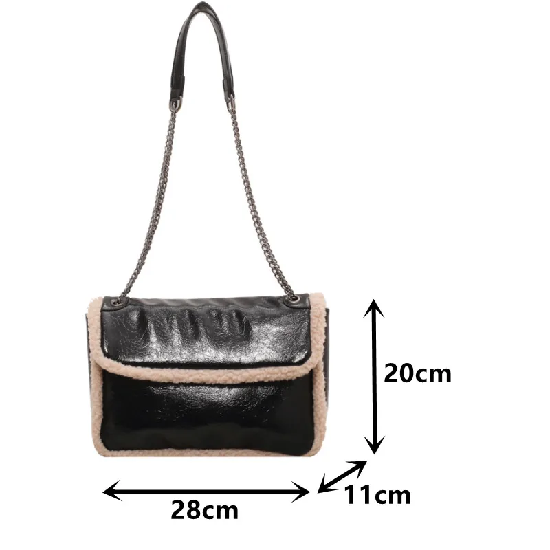 Сумки через плечо для женщин, черная женская сумка на цепочке, Маленькая мягкая кожаная сумка через плечо, Дизайнерская сумка-мессенджер с клапаном, Роскошная сумка-мешок - 5
