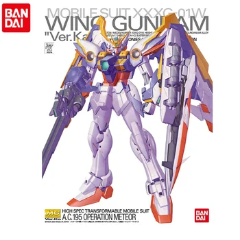 Фигурка аниме Бандай Гандам MG 1/100 Модель Wing Gundam Ver. Ka Kaart Versie Vliegende Vleugel Gemonteerd Tot Anime Action Figures