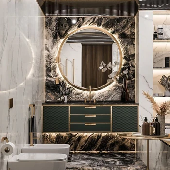 Французский дизайнерский легкий роскошный туалет, умывальник, современный простой шкаф для ванной комнаты, комбинированный набор, шиферная раковина