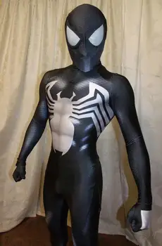 Хэллоуин Взрослые Дети Черный Костюм Venom Symbiote 2 Человек-паук Супергерой Косплей Зентаи Мужчины Мальчики Мужской Боди Праздничный комбинезон