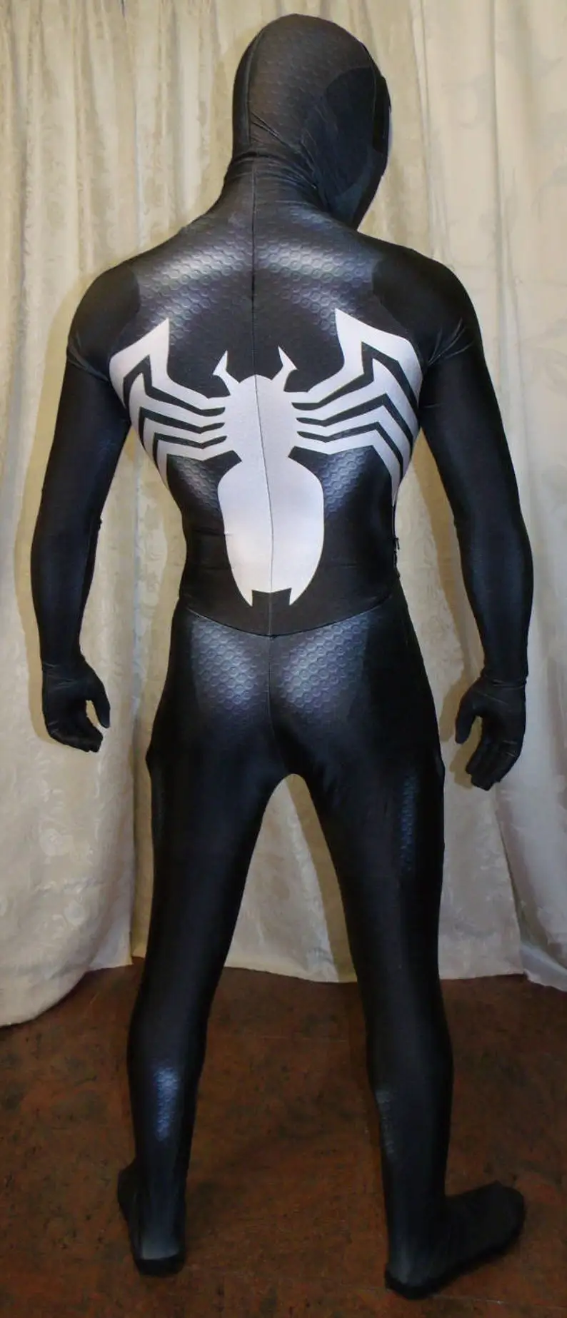 Хэллоуин Взрослые Дети Черный Костюм Venom Symbiote 2 Человек-паук Супергерой Косплей Зентаи Мужчины Мальчики Мужской Боди Праздничный комбинезон - 1