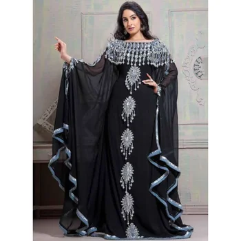 Черные Кафтаны, Длинное платье Farasha Abaya, Дубай, Марокко, европейские и американские модные тенденции