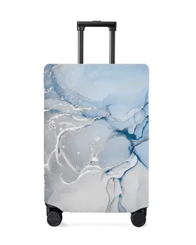 Чехол для багажа с синей мраморной текстурой, эластичный чехол для багажа для 18-32-дюймового чемодана, пылезащитный чехол, аксессуары для путешествий
