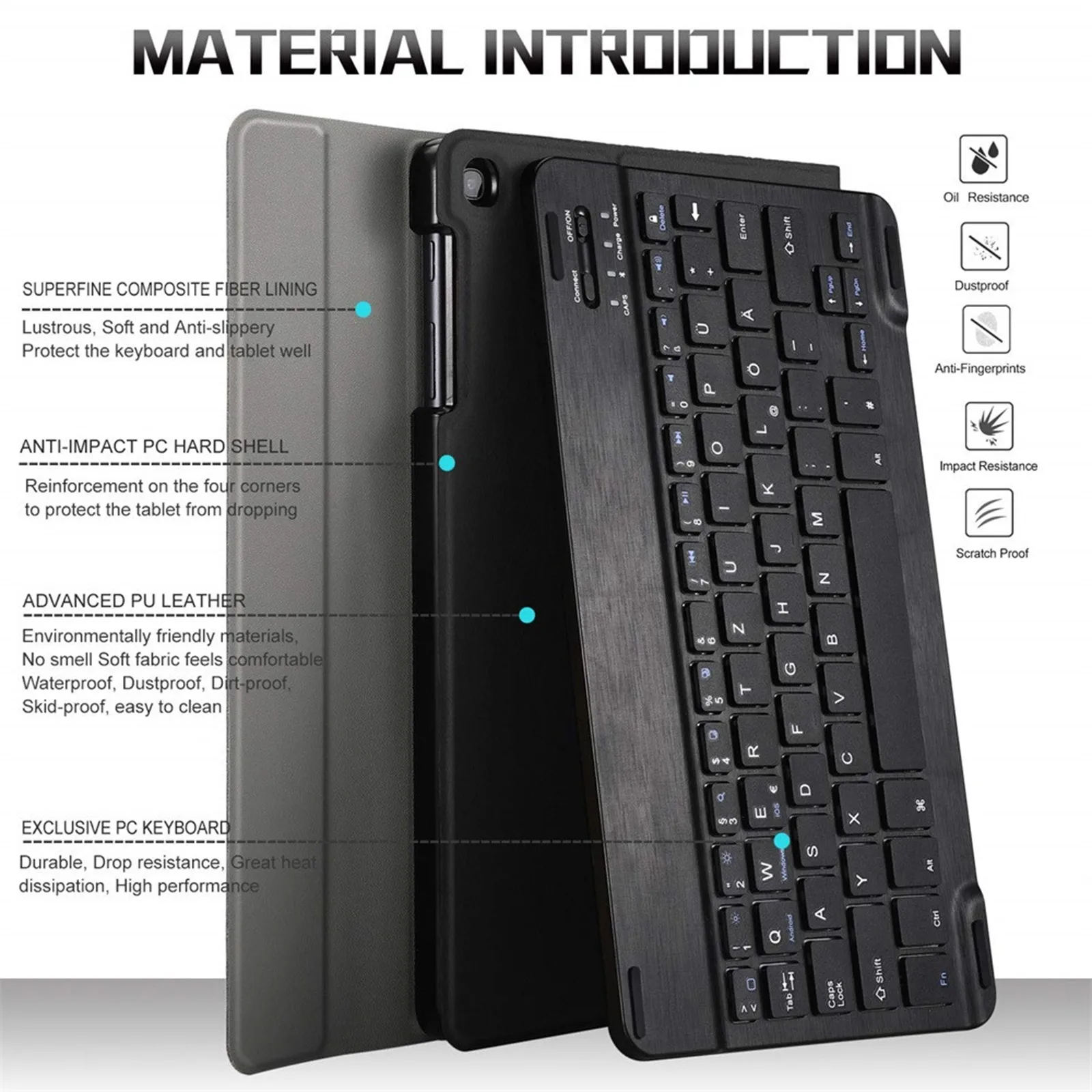 Чехол с магнитной Подсветкой Клавиатуры для Lenovo Tab M10 PLUS TB-X606F TB-X606X TB-X306F X605F Bluetooth Touch Keyboard Чехол для планшета - 4