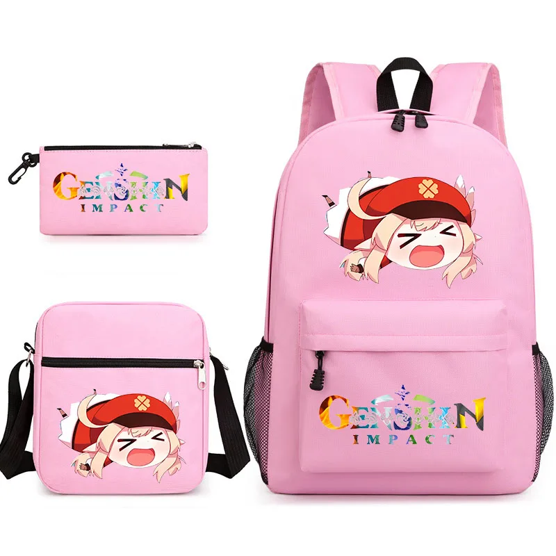 Школьная сумка для подростков Genshin Impact, рюкзак разных цветов с мультяшным принтом, Повседневный рюкзак, Детский рюкзак для мальчиков и девочек - 4